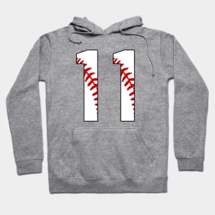 Baseball Number 11 #11 Baseball Shirt Jersey Favorite Player Biggest Fan Hoodie